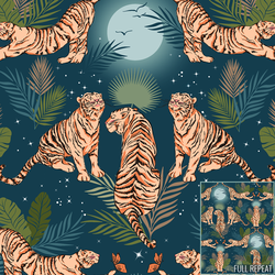 Friendly Tigers in Moonrise