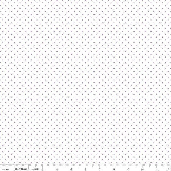 Swiss Dot in Lavender on White