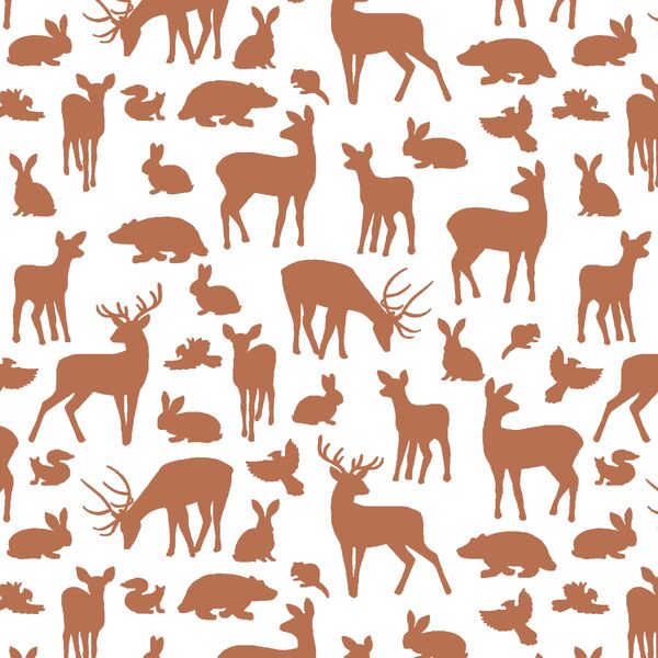 Forest Friends in Terracotta on White