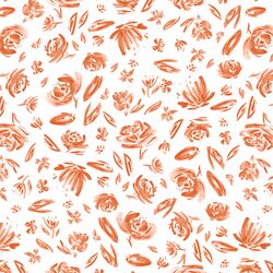 Spring Flowers in Rouge on White