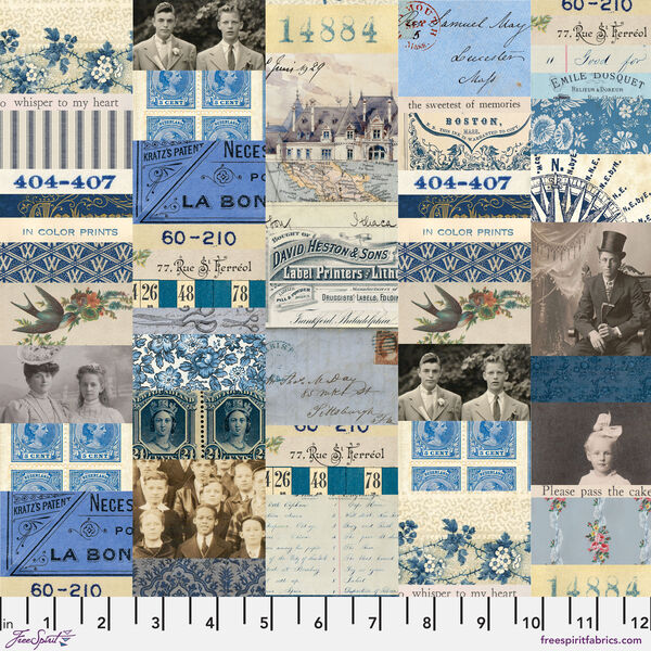 Collage in Indigo