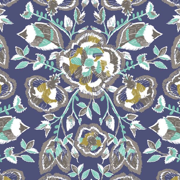 Stitch Floral in Indigo