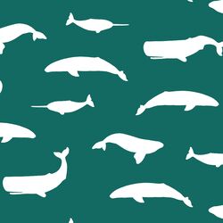 Whale Silhouette in Emerald