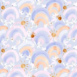 Rainbow Blooms in Pastel Periwinkle