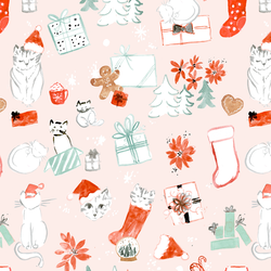Cats and Presents in Light Blush