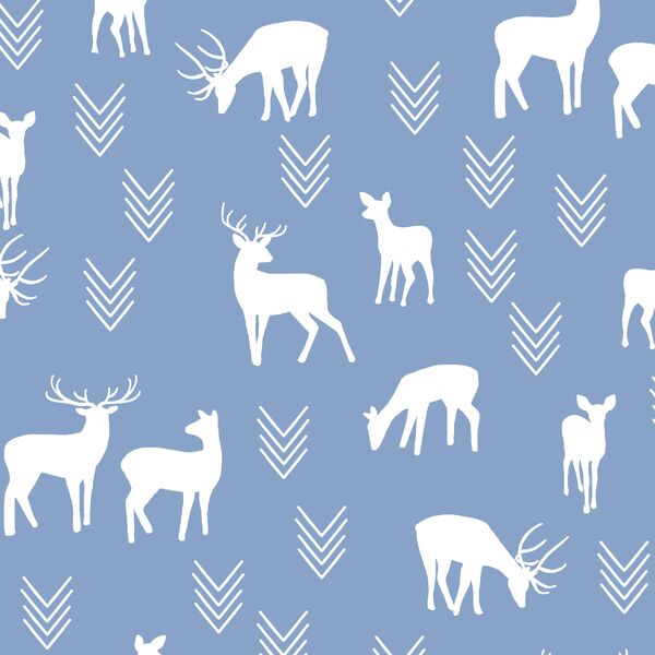 Deer Silhouette in Cornflower
