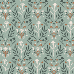 Floral Wilderness in Mint