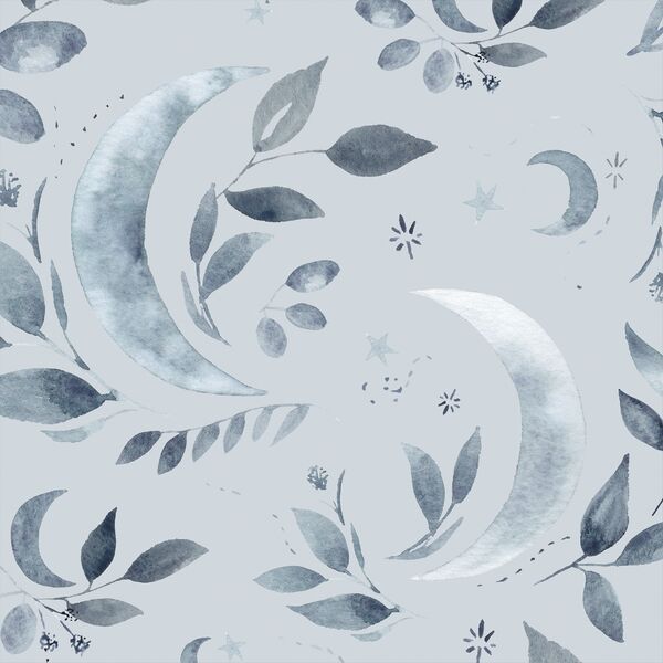 Large Luna Floral in Silver Moon
