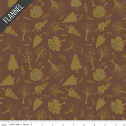Into the Woods Trees Flannel in Brown
