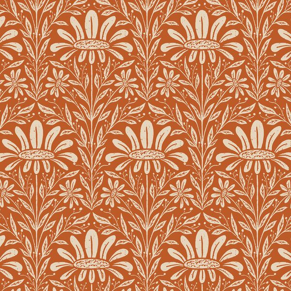Woodland Daisy Fan in Rust