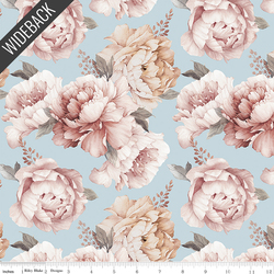 Peonies Wideback in Blue