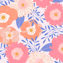 Large Blooming Floral in Barely Pink