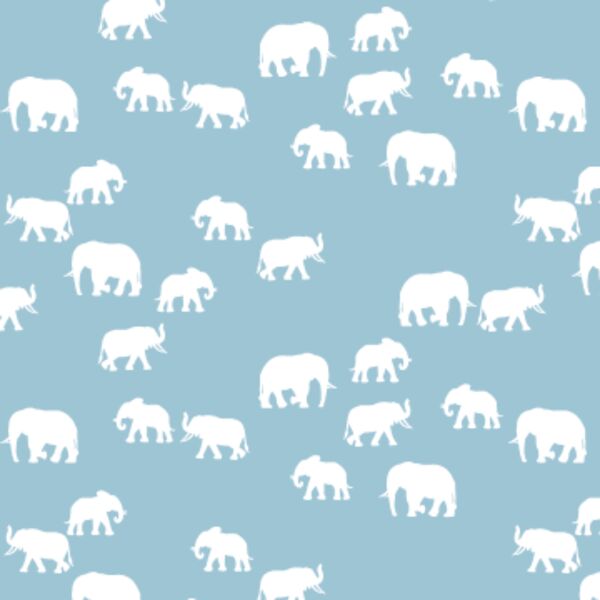 Elephant Silhouette in Bluebell
