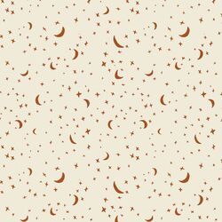Celestial Stars in Rust Red on Cream