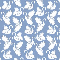 Swan Silhouette in Cornflower