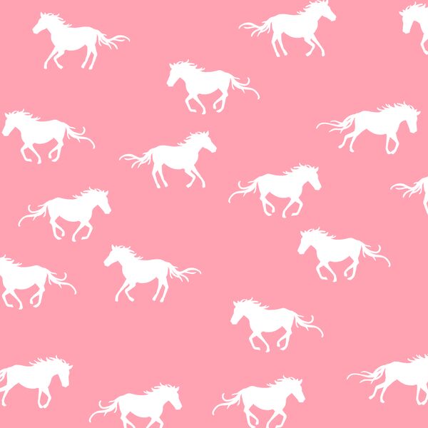 Horse Silhouette in Rose Pink