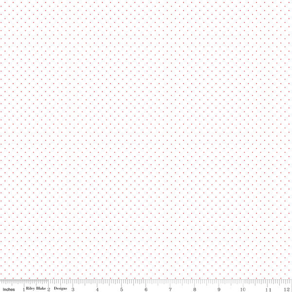 American Jane Pindot in Red on White