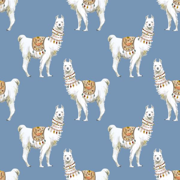 Llamas in Balsam Blue