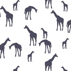 Giraffe Silhouette in Ink on White