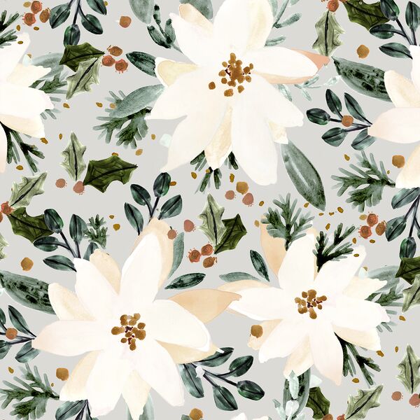 Large Poinsettia in Whisper Gray