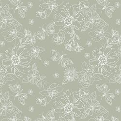 Sketched Florals in Soft Sage