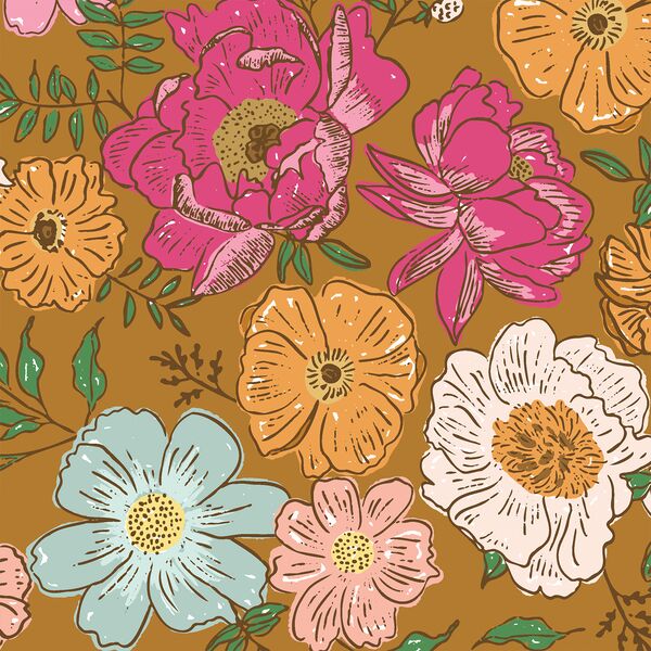 Large Awaken Floral in Amber