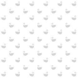 Small Swan Silhouette in Silver on White