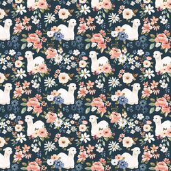 Little Blooming Llamas in Midnight Navy