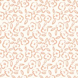 Painted Bloom in Coral Sands on Ivory