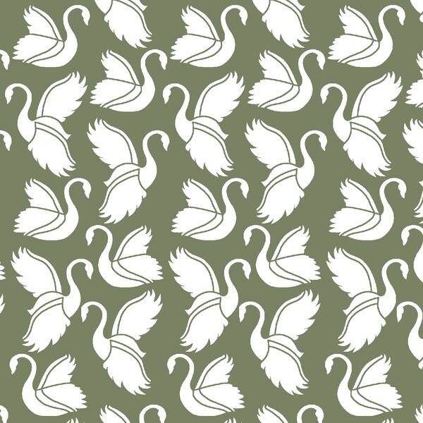 Swan Silhouette in Olive