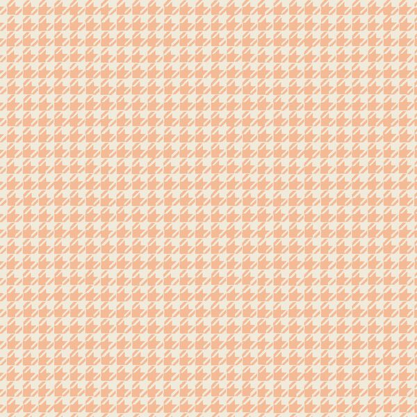 Houndstooth in Peach Cream and Cream