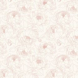 Sketched Garden in Vintage Pink on Alabaster