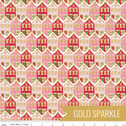 Christmas Houses in Red Sparkle