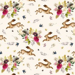 Large Autumn Bunnies in Soft Ivory