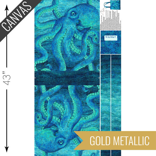 Octopus Canvas Bag Panel in Multi Metallic | Hawthorne Supply Co