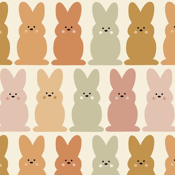 Large Easter Bunnies in Muted Rainbow