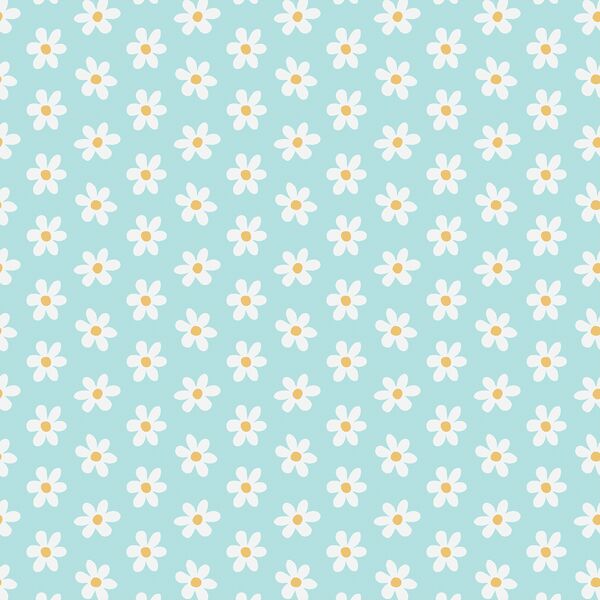 Spring Daisies in Aqua