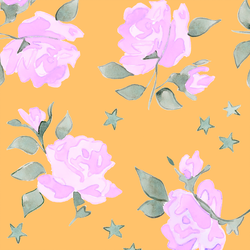 Large Roses in Orange Soda