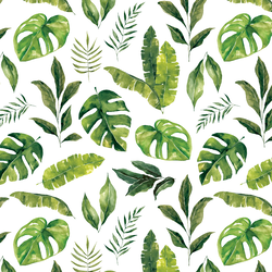 Jungle Leaves in White