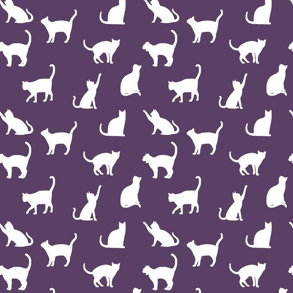Cat Silhouette in Aubergine
