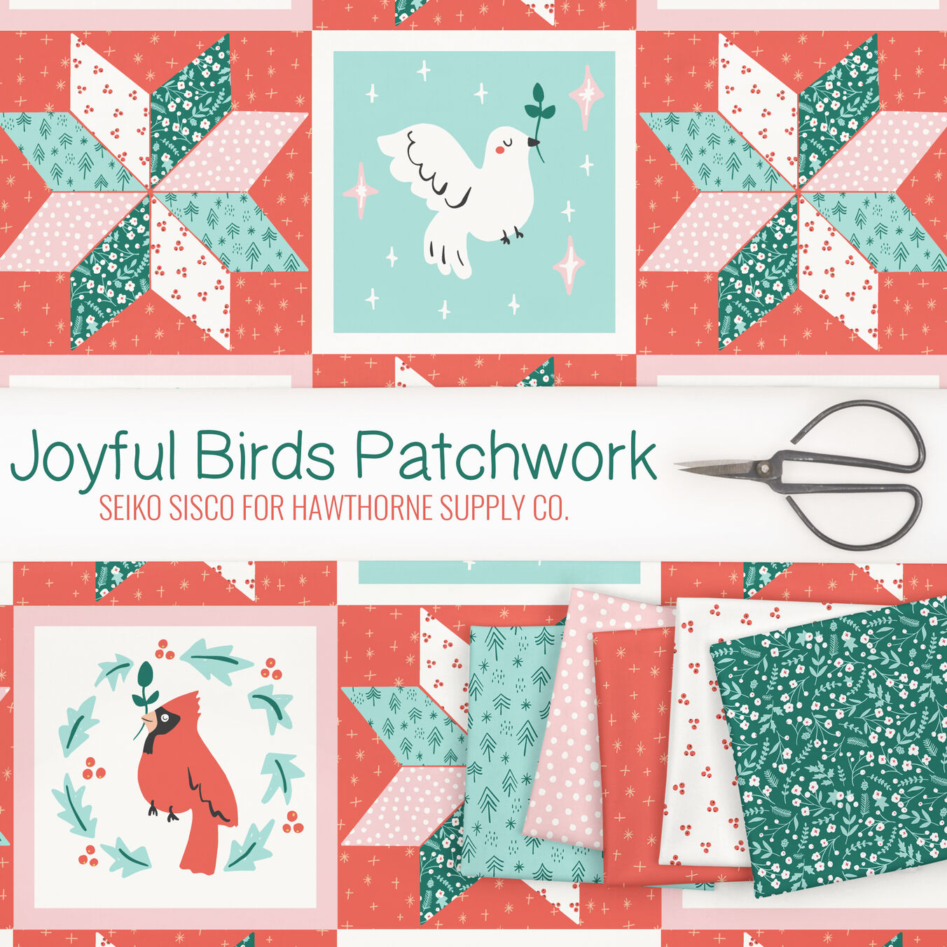 Joyful Birds Patchwork by Seiko Sisco | Hawthorne Supply Co