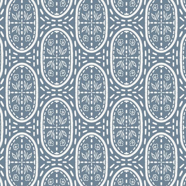 Spring Medallion in Tile Blue