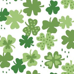 Large Shamrocks in White
