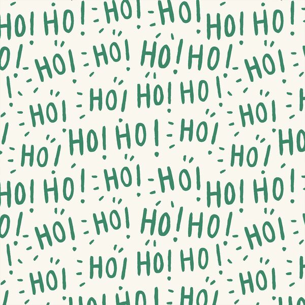 Ho Ho Ho in Crisp Green on Cream
