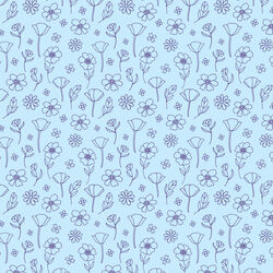 Ditsy Poppies in Light Blue