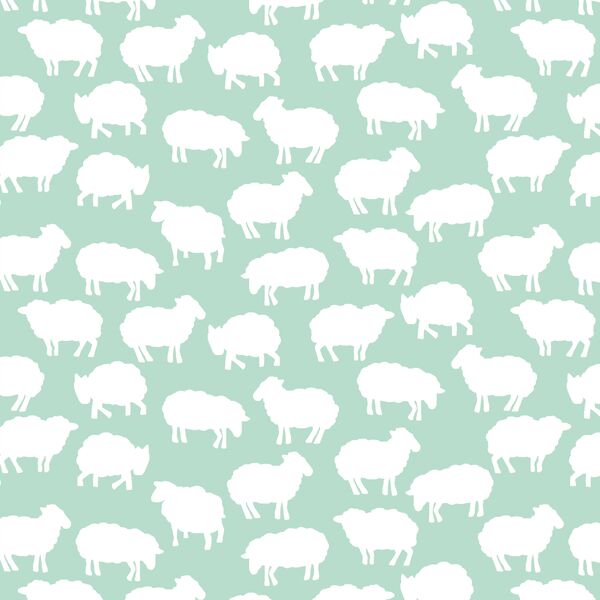 Sheep Silhouette in Mint