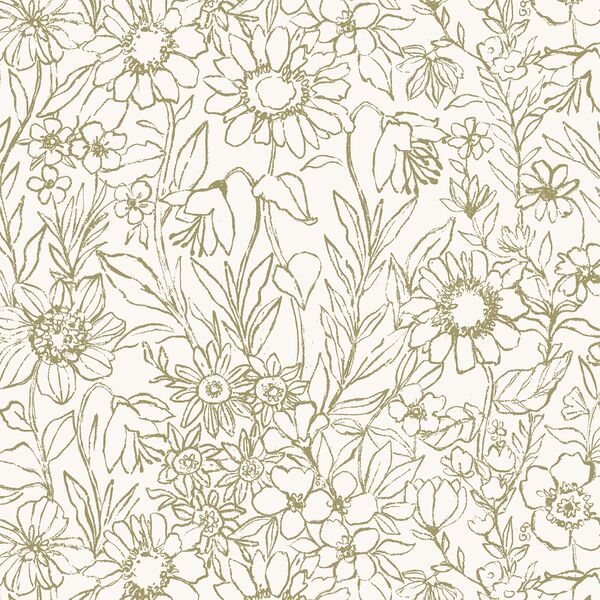 Sketched Garden in Sweet Pea Green