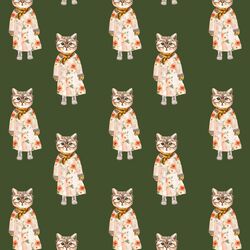 Little Miss Kitty in Olive Green