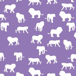 Lion Silhouette in Amethyst