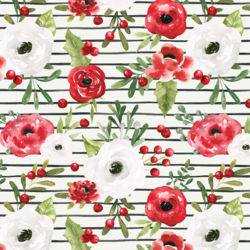 Winter Roses in Painted Stripe